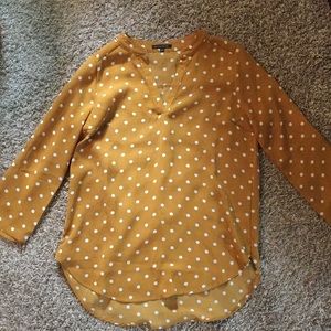 Polka Dot Mustard Yellow Blouse